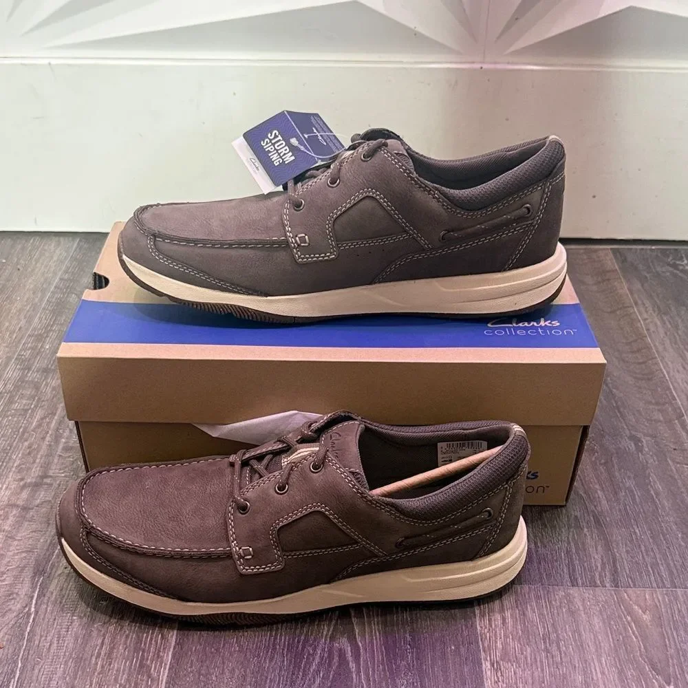 Clarks men’s Sailview lace men’s leather lace up sneakers • Sz 13